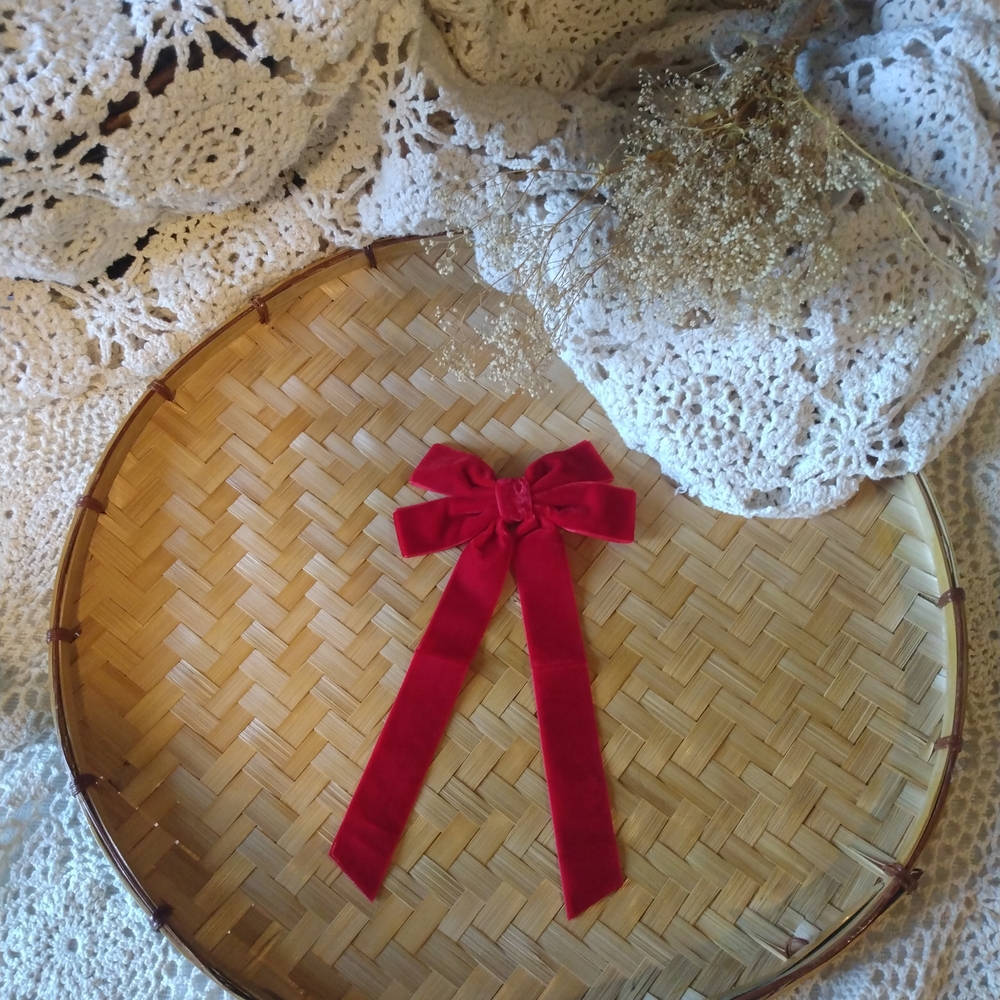 Charming Red Velvet Hair Bow for Kids